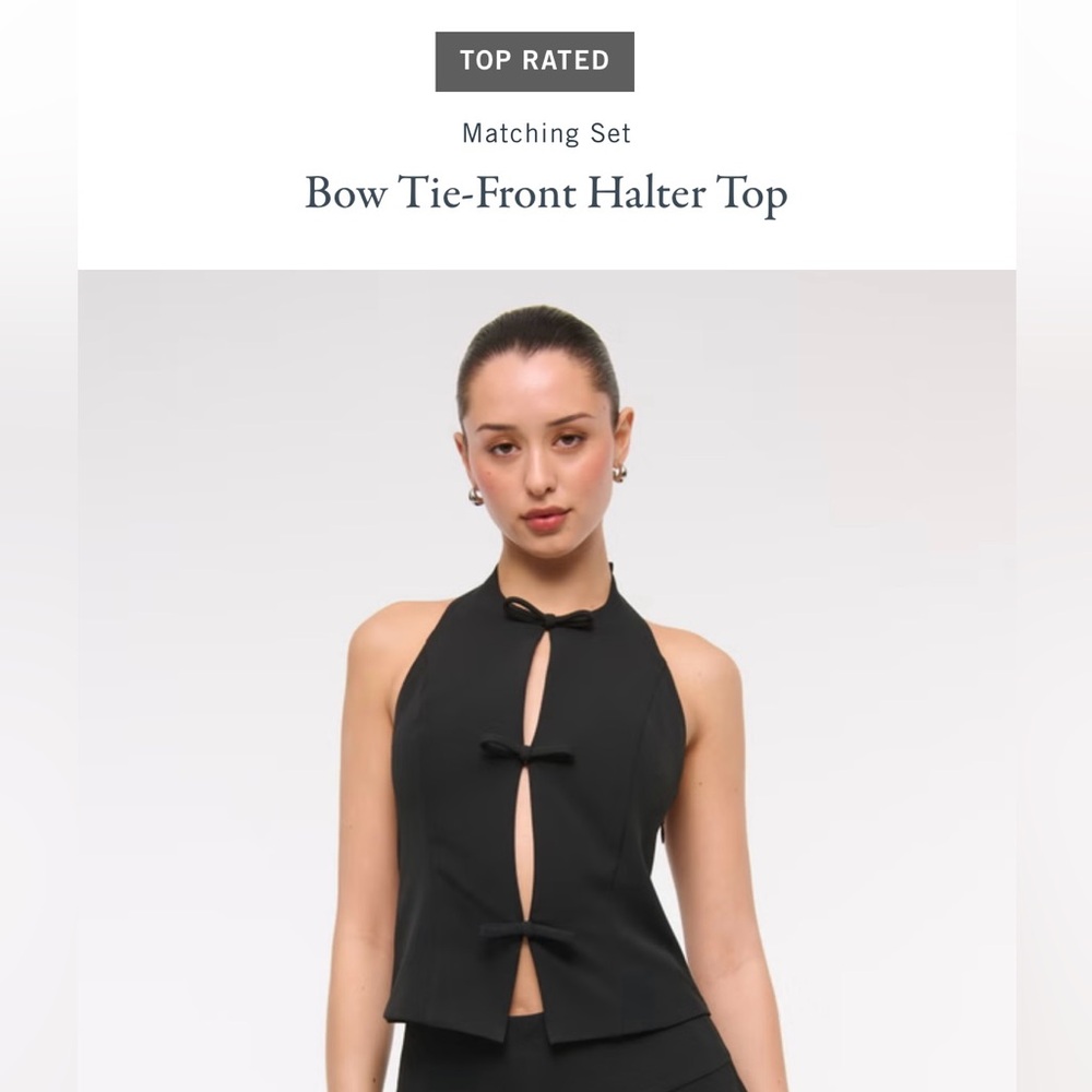 Abercrombie & Fitch Black Bow Halter Top